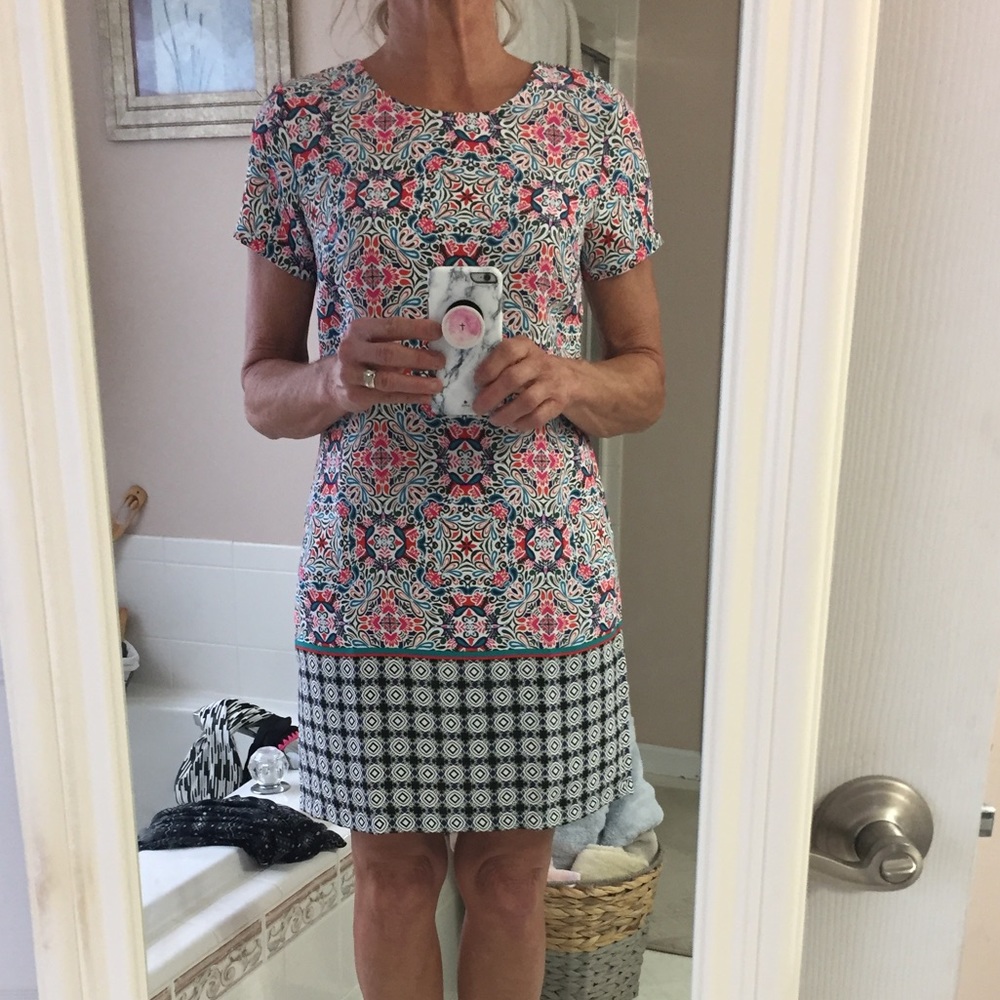 CYNTHIA ROWLEY PRINTED SHEATH DRESS